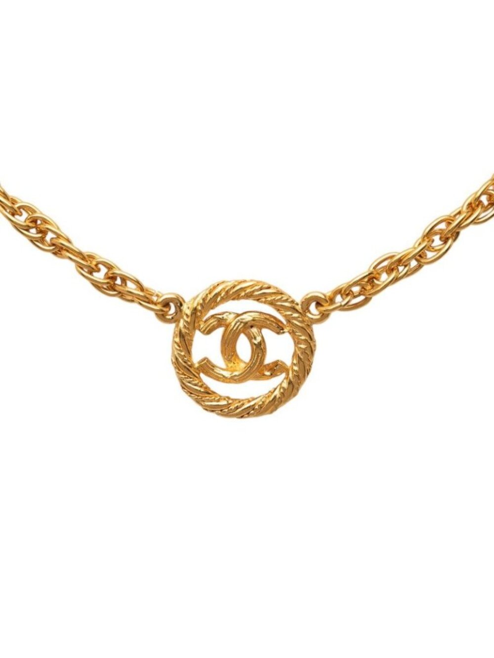 Chanel CC Logo Chain Necklace Gold Plated